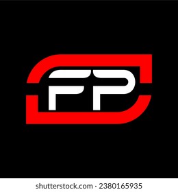 Gráfica vectorial del vector de diseño del logotipo de monograma FP de letras modernas y negrita. Este logotipo vectorial monoram fp es perfecto para logotipos de empresa, plantillas, pegatinas, diseños de nombres de boda, banners y marca, etc.