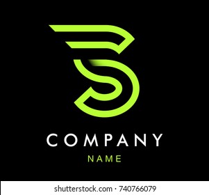 Vector graphic modern design font / symbol / alphabet / Letter S
