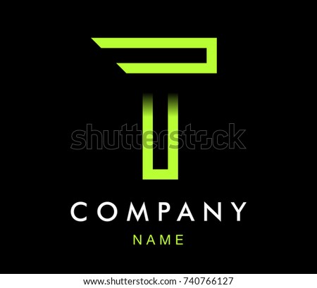 Vector graphic modern design font / symbol / alphabet / Letter T