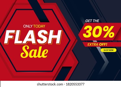 Vector graphic of Modern Flash Sale 30 Percent Banner Template. Perfect for Retail, Brochure, Banner, Business, Selling, etc