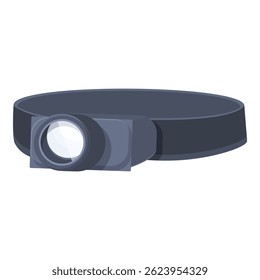 Vector graphic of a modern, sleek black headlamp isolated on a white background