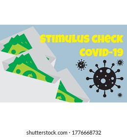 Vector Graphic Of Money And Envelope. Stimulus Check Covid-19