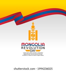 vector graphic of Mongolia revolution day good for Mongolia revolution day celebration. flat design. flyer design.flat illustration.