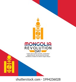 vector graphic of Mongolia revolution day good for Mongolia revolution day celebration. flat design. flyer design.flat illustration.