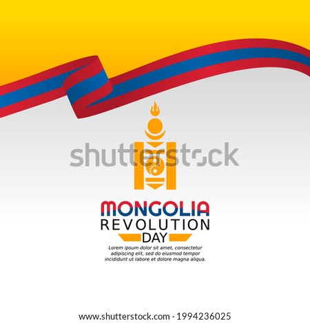vector graphic of Mongolia revolution day good for Mongolia revolution day celebration. flat design. flyer design.flat illustration.