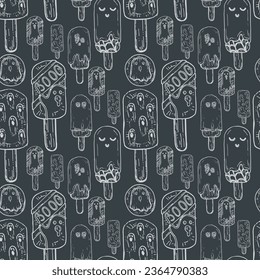 Vector graphic monochrome grey eskimo spirit. Collection for autumn holidays. Image for textiles, scrapbooking, restaurant