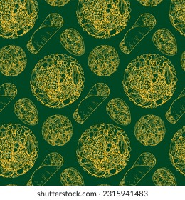 Vector graphic monochrome pattern with burrito - an ingredient in national cuisines. National Asian, Italian  Kitchen Contour Collection. Image for textiles, scrapbooking, restaurant menus 