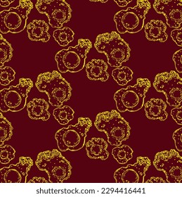 Vector graphic monochrome pattern with scrambled eggs. National Contour Asian Kitchen Collection. Image for textiles, scrapbooking, restaurant menus and fast food