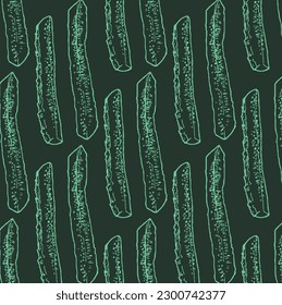 Vector graphic monochrome pattern with segments cucumber  - an ingredient in national cuisines. National Asian Kitchen Contour Collection. Image for textiles, scrapbooking, restaurant menus