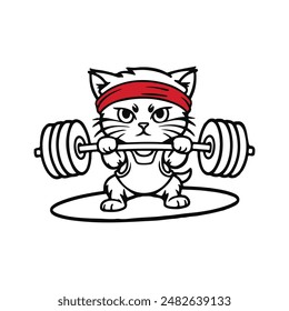 Vector gráfico monocromo potente Athletic nueva raza de gato