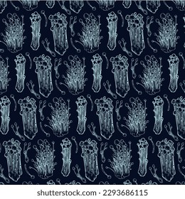 Vector graphic monochrome set with enoke mushrooms - an ingredient in national cuisines. National Asian Collection. Image for textiles, scrapbooking, restaurant menu