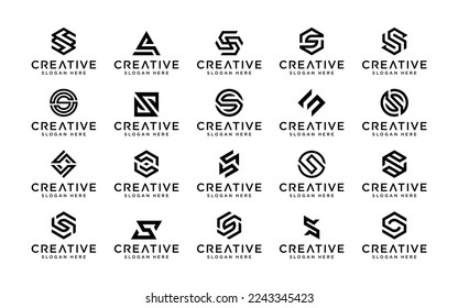 Vector graphic of monogram initial letter S collection logo template