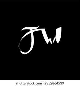 Gráfico vectorial de la letra del alfabeto del logotipo icono JW. Este vector es perfecto para logotipos de empresa, diseños de nombres de boda, etiquetas, decoraciones, banners, etc.