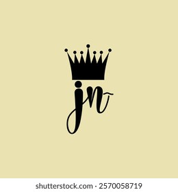 Vector graphic of monogram logo design with luxury concept wedding crown style and JN organic style. This vector is perfect for wedding name designs, company logos, business and branding etc.
