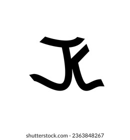 Vector graphic of monoram tk, kt initial letter company logo vector
