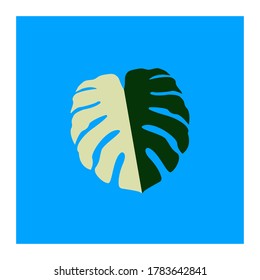 Vector graphic of Monstera deliciosa leaf, good for template design web etc