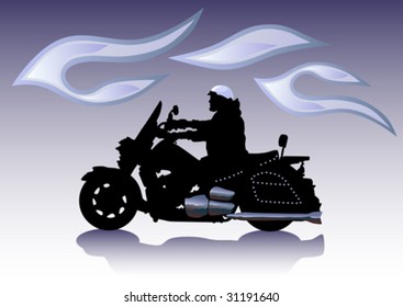 Image vectorielle moto graphique sur Chrom.