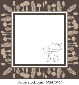 Vector graphic mushrooms frame