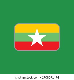 vector graphic of the myanmar state flag