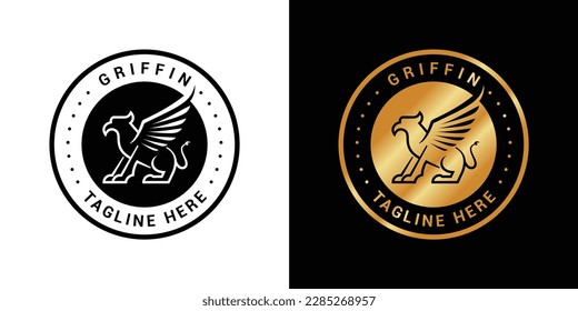 Vector graphic of mythical griffin logo design template