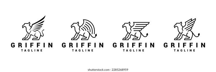 Vector graphic of mythical griffin logo design template