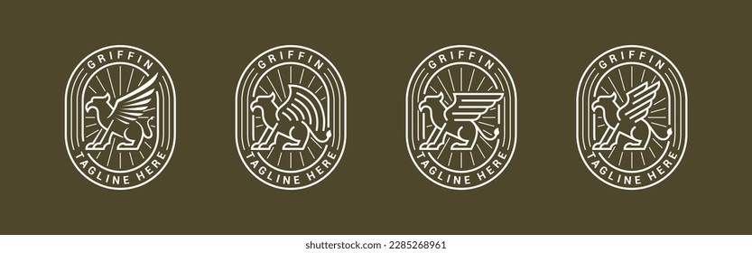 Vector graphic of mythical griffin logo design template