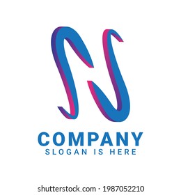 Gráfica vectorial de la compañía del logotipo de la letra N
