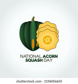 vector graphic of national acorn squash day good for national acorn squash day celebration. flat design. flyer design.flat illustration.

