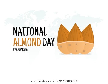 vector graphic of national almond day good for national almond day celebration. flat design. flyer design.flat illustration.