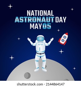 vector graphic of national astronaut day good for national astronaut day celebration. flat design. flyer design.flat illustration.