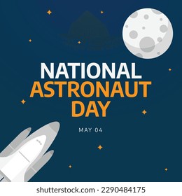 vector graphic of national astronaut day good for national astronaut day celebration. flat design. flyer design.flat illustration.