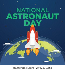 vector graphic of National Astronaut Day ideal for National Astronaut Day celebration.