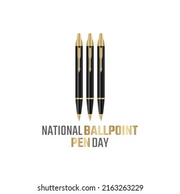 vector graphic of national ballpoint pen day good for national ballpoint pen day celebration. flat design. flyer design.flat illustration.