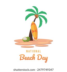 vector graphic of National Beach Day ideal for National Beach Day celebration.
