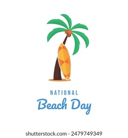 Gráfico de Vector del Día Nacional de la Playa ideal para la celebración del Día Nacional de la Playa.
