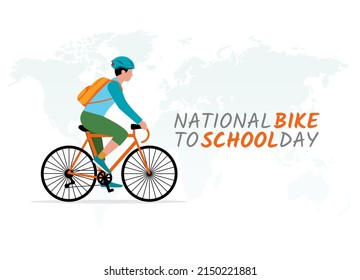 vector graphic of national bike to school day good for national bike to school day celebration. flat design. flyer design.flat illustration.