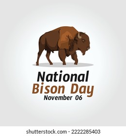 vector graphic of national bison day good for national bison day celebration. flat design. flyer design.flat illustration.