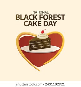 vector graphic of National Black Forest Cake Day ideal for National Black Forest Cake Day celebration.