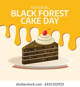 vector graphic of National Black Forest Cake Day ideal for National Black Forest Cake Day celebration.