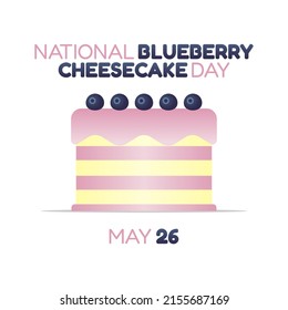vector graphic of national blueberry cheesecake day good for national blueberry cheesecake day celebration. flat design. flyer design.flat illustration.