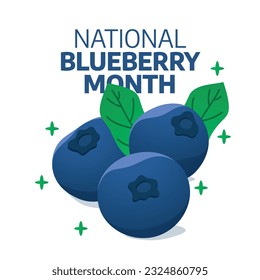 gráfico vectorial del Mes Nacional del Blueberry bueno para la celebración del Mes Nacional del Blueberry. diseño plano. diseño de volante.ilustración plana.