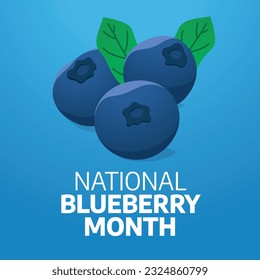 gráfico vectorial del Mes Nacional del Blueberry bueno para la celebración del Mes Nacional del Blueberry. diseño plano. diseño de volante.ilustración plana.