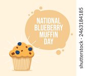 vector graphic of National Blueberry Muffin Day ideal for National Blueberry Muffin Day celebration.