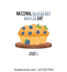 gráfico vectorial del día nacional del muffin de arándano azul para la celebración nacional del día del muffin de arándano azul. diseño plano. diseño de volante.ilustración plana.