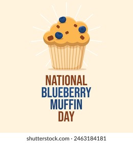 Gráfico de Vector del Día Nacional del Muffin de Arándano ideal para la celebración del Día Nacional del Muffin de Arándano.