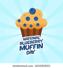 Vector graphic of National Blueberry Muffin Day for National Blueberry Muffin Day celebration.