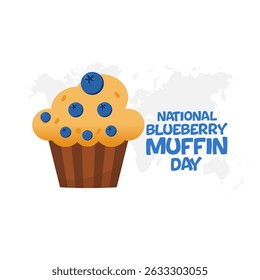 Vector graphic of National Blueberry Muffin Day for National Blueberry Muffin Day celebration.