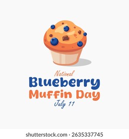 vector graphic of National Blueberry Muffin Day ideal for National Blueberry Muffin Day celebration
