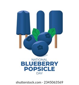 vector graphic of National Blueberry Popsicle Day good for National Blueberry Popsicle Day celebration. flat design. flyer design.flat illustration.