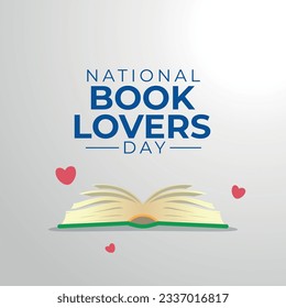 vector graphic of National Book Lovers Day good for National Book Lovers Day celebration. flat design. flyer design.flat illustration.